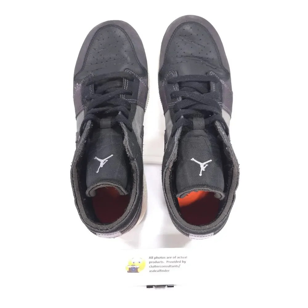 Nike Air Jordan 1 Low SE Craft Lace Up Shoe Youth Boys Size 7 DV0478-001 Black